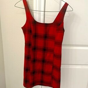 Red and Black Plaid Dress